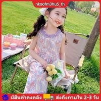 ราคา ชุดเซ็ตเด็กผู้หญิงพิมพ์ลายดอกไม้ฤดูร้อน เสื้อแขนกุด กางเกงขายาวทรงกว้าง ชุดสูทลำลองแฟชั่นเด็ก (46804126325)