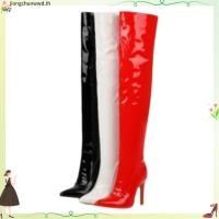 ราคา รองเท้าส้นสูงสิทธิบัตรหนังยืดแบบโอเวอร์ The Knee สีแดงใหญ่ พร้อมหัวแหลมบางเฉียบ เหมาะสำหรับงานปาร์ตี้และไนท์คลับ (57608988109)