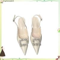 ราคา รองเท้าผ้าซาตินรัดข้อเท้า ปรับสายได้สูง 2 นิ้ว (52259047239)