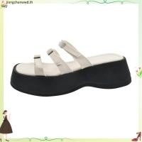 ราคา รองเท้าแตะแพลตฟอร์ม ส้นกลาง หนัง PU แต่งสายรัดข้อเท้า แบบบาง แฟชั่นฤดูร้อน สําหรับผู้หญิง (52208979249)