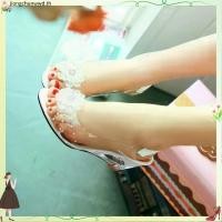 ราคา รองเท้าแตะ ส้นตึก ซีทรู ประดับเพชรเทียม ลายดอกไม้ สีโปร่งใส สําหรับผู้หญิง (51458850861)