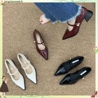 ราคา รองเท้าส้นสูง หนัง PU หัวแหลม สีพื้น สําหรับผู้หญิง (48159245662)