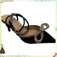 ราคา รองเท้าส้นสูงประดับโบว์ Rhinestone 2 76 นิ้วแฟชั่นสตรี ขนาด 35 39 (48058875012)
