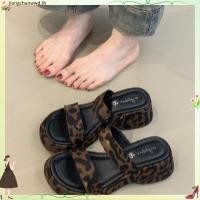 ราคา รองเท้า wedge heel พิมพ์ลายเสือดาว sole หนา สำหรับฤดูร้อนและชายหาด стильใหม่สายรัดแบน (29094611446)