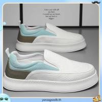 ราคา รองเท้าผ้าใบผู้ชาย 2025 สไตล์ใหม่ฤดูใบไม้ผลิหนา Soled Anti Slip รองเท้าผ้าใบลําลองสีขาวชาย Slip On Lazy Tren (51758157977)