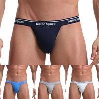 ราคา FUNWD Mens Thong Sexy Silk Seamless Underwear Briefs Bikini G string Thong Tanga Gay (23642011074)
