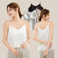 ราคา WsimpleBra Selena Camisole สายเดี่ยว คอวี ผ้าซาติน มีบราในตัว เลิกใส่ชุดชั้นในและซิลิโคลปิดจุก (22782763916)