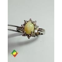 ราคา แหวนโอปอลแท้ โอปอลขาว ตัวเรือนเป็นเงินแท้ Opal Silver White Opal (41475053844)