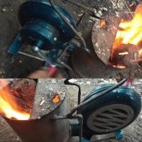 ราคา HL แบบพกพามือหมุน Blacksmith Forge Blower คู่มือ BBQ Blower 80W (47508993950)