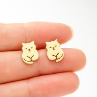 ราคา ต่างหูสแตนเลส รูปสัตว์เลี้ยง แมว ขนาดเล็ก น่ารัก สําหรับผู้หญิง (24923609454)
