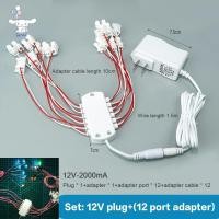 ราคา San แหล่งจ่ายไฟอะแดปเตอร์ AC DC 3V 1A พร้อมปลั๊กไฟ 12 พอร์ตเอาต์พุตปลั๊กสากลสําหรับโคมไฟรุ่น ราง ราง ราง รางรถไฟ POP (58059132195)