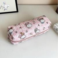 ราคา ซาน น่ารัก สวัสดี คิตตี้ พิมพ์ความจุสูงผ้าใบกรณีดินสอถุงเก็บนักเรียนอุปกรณ์เครื่องเขียนกระเป๋าสาวกระเป๋าเครื่องสําอางของขวัญ โผล่ (52808849375)