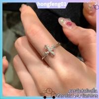 ราคา แหวนดอกไม้ไขว้เพทาย สไตล์ฝรั่งเศสรูปแบบเรียบง่ายแต่หรูหรา สีทองโทนซ้อน (46300667108)