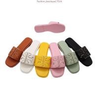 ราคา TORY BURCH รองเท้าแตะ พื้นแบน แต่งหัวเข็มขัดโลหะ เหมาะกับเดินชายหาด แฟชั่นแฟรี่ สําหรับผู้หญิง (48451542291)
