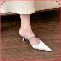 ราคา รองเท้าส้นสูง หัวแหลม ประดับเพชร สําหรับผู้หญิง (47955292091)