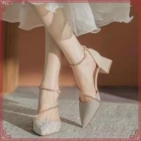 ราคา รองเท้าส้นสูง สายรัดข้อเท้า คริสตัล แวววาว แฟชั่นฤดูร้อน สําหรับผู้หญิง ใส่ไปปาร์ตี้ (44509154502)