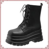 ราคา Chole G APT Posies Combat Boots size 37 42 รองเท้าบูทเกาหลี ส้นสูง 7cm SH0162 (58009278269)