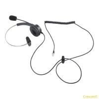 ราคา Crescent1 4 Pin RJ11 Monaural Wired Operator Call Center ชุดหูฟังโทรศัพท์หูฟัง BK (53458597111)