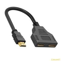 ราคา Crescent1 HDTV Splitter Cable Male to Double Female 1080P สําหรับ HDTV Projectors คอมพิวเตอร์ (52907094863)