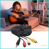 ราคา Star 3 5mm Male to 3RCA Male AV Cable Delivery Uncompressed Sound Video Quality ข้ามหลายแพลตฟอร์ม (51956730316)