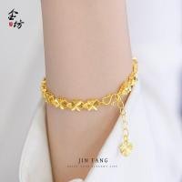 ราคา สร้อยข้อมือโคลเวอร์สี่ใบ ทำจากทองแดงชุบทอง สไตล์เก๋ไก๋สำหรับผู้หญิง (53007551813)