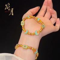 ราคา สร้อยข้อมือJane หยดน้ำมัน สีทรายทองเคลือบเงา สไตล์ดอกไม้ผ้าไหมไฮเดรนเยียJVQB (52957596773)