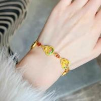 ราคา สร้อยข้อมือแบบจีนโบราณเคลือบทอง งานฝีมือหรูหรา ของตกแต่งมือจาก Golden Shop (41079447720)