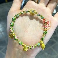 ราคา สร้อยข้อมือ Cloisonne ดีไซน์ลายดอกไม้สีสันสดใสมากับการเคลือบทอง (43279389517)