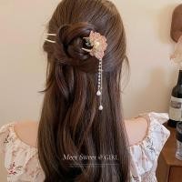 ราคา กิ๊บสไตล์จีนสีชมพูมุก พู่กิ๊บรูปตัวยูแบบโบราณ (42680238492)