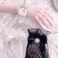ราคา ถุงมือลูกไม้สีดำและสีขาว ตาข่ายโบว์ดอกไม้ สำหรับคอสเพลย์สไตล์ Lolita (55254375302)