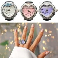 ราคา okhobby Love Quartz Ring Watch นาฬิกาเครื่องประดับแบบปรับได้ Vintage Round Quartz Finger Rings (48756493941)
