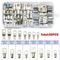 ราคา okhobby 60 ชิ้นลวดจมูก Terminal Crimp ดีบุกทองแดง Bolt Hole สายเชื่อมต่อชุด ทนทาน 16 35mm2 6 มม 8 มม 10 มม SC16 6 SC25 6 SC35 6 Lugs แหวน (54956498488)