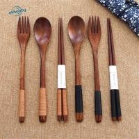 ราคา okhobby ตกลง ไม้สไตล์ญี่ปุ่นชุดช้อนส้อมแบบพกพาธรรมชาติ (54158035907)