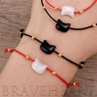 ราคา เครื่องประดับ เครื่องประดับ มูนสโตนคู่มือเชือก วันวาเลนไทน์ปัจจุบัน โซ่มือแมวดํา สร้อยข้อมือถักแมว2ชิ้น (26281008266)
