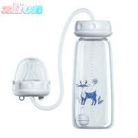 ราคา ZLION ชุดขวดนม พร้อมแปรงฟาง 8oz 240ml ขวดนมแฮนด์ฟรี ปกติคอ Gravity Ball Self Feeding Milk Storage ขวด (56008059499)