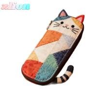 ราคา ดินสอ ZLION Cat กระเป๋าปากกาความจุขนาดใหญ่ กระเป๋าเครื่องเขียน Patchwork อเนกประสงค์นักเรียน (46956660433)