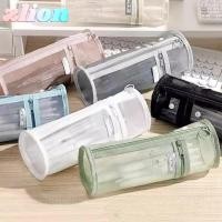 ราคา ZLION ดินสอ ตาข่ายโปร่งใส Flip Top กระเป๋า แบบพกพาขนาดใหญ่ความจุสีทึบผู้ถือปากกาโรงเรียน (52256641087)