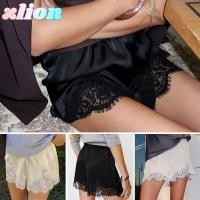 ราคา ZLION ลูกไม้ Patchwork กางเกงขาสั้น ซาตินผ้าไหมลูกไม้กางเกงขาสั้น Vintage Silky นุ่มเอวยางยืดผู้หญิงกางเกงขาสั้นชุดนอน (48258090224)