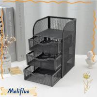 ราคา MELIFLUO Desktop Organizer 3 ลิ้นชักสีดําโต๊ะอุปกรณ์ ห้องครัวเหล็กโลหะ Mini Hospitality Organizer อุปกรณ์สํานักงาน (48059360054)