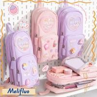 ราคา เมลฟิลูโอ กระเป๋าใส่ปากกา กันน้ํา3 ชั้น6กระเป๋าดินสอ ที่มีคุณภาพสูงกระเป๋านักเรียนประเภทเครื่องเขียนถุงเก็บอุปกรณ์การเรียนสํา (56807813785)