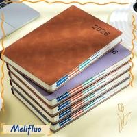 ราคา MELIFLUO Daily Planner A5 ขนาด 2026 สมุดไดอารี่ โรงเรียนหนังสือตารางหนัง 365 (56158926815)
