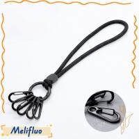 ราคา MELIFLUO พวงกุญแจคาราบิเนอร์ เปิดได้ 5 ตะขอโลหะคลิป Carabiner ตะขออเนกประสงค์อเนกประสงค์ Anti Lost Key เชือกอุปกรณ์เสริมสําหรับเดินทาง (56107189867)