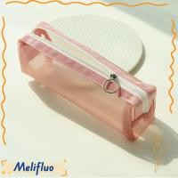 ราคา MELIFLUO กระเป๋าดินสอเครื่องเขียนใส Dacron ความจุขนาดใหญ่ตาข่ายไนลอนปากกา น่ารักเวอร์ชั่นเกาหลี Unisex กระเป๋านักเรียน (56007230584)