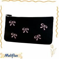 ราคา กระเป๋าเครื่องเขียน MELIFLUO Bowknot Lovely Print กระเป๋าปักน่ารัก ดินสอผ้าใบทรงสี่เหลี่ยมอินเทรนด์ (55207726923)