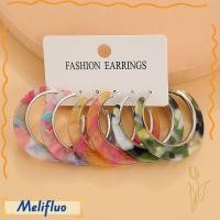 ราคา MELIFLUO Hoop Drop ต่างหูเรซิ่นแฟชั่นวงกลมเครื่องประดับ Dangler (54708621592)