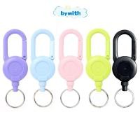 ราคา BYWITH ID Badge Reel Retractable Universal Elastic Key Ring สายเหล็กแบบพกพา Multitool พลาสติกผู้ถือบัตร Reel Office (42730149078)