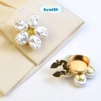 ราคา BYWITH กระดุมข้อมือดอกไม้ ฝาครอบปุ่มมุกดอกไม้ กระดุมข้อมือลูกปัดเย็บฟรี DIY ปุ่มเสื้อคลิปพิเศษ (45958851422)