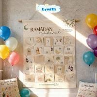 ราคา BYWITH Ramadan Advent ปฏิทิน ผ้าใบ Eid Celebration เด็ก Kareem แขวนผนังกระเป๋า Multi functional ตกแต่งเครื่องประดับ Eid al Fitr ฉลอง (45256868271)