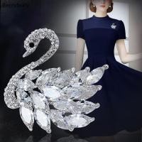 ราคา Berrybury เข็มกลัดหงส์คริสตัล Rhinestone เครื่องประดับสำหรับผู้หญิง พร้อมลายเส้นหรูหรา เหมาะสมสำหรับงานจัดเลี้ยง (50103151786)