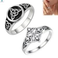 ราคา แหวนเซลติกวินเทจสำหรับผู้หญิง ดีไซน์เพชร Trinity ทำจากเงินแท้ 925 ปรับขนาดได้ (46908539822)